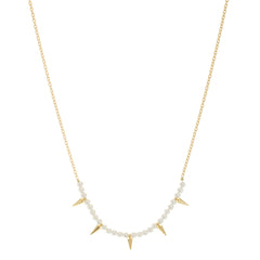 a.v.max Pearl spiked necklace from sixforgold Boutique