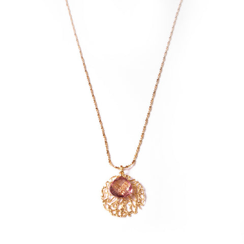 Pink Crystal Globe Necklace