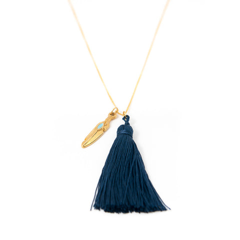 Colbalt Blue Love Charm Necklace