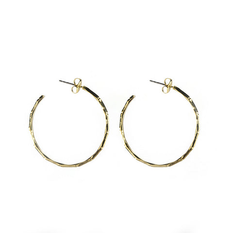 Hammered Oval Hoop Earrings