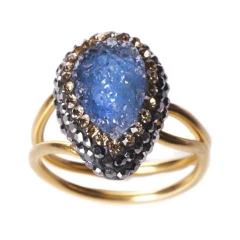 Blue Chalcedony Druzy Ilume Ring