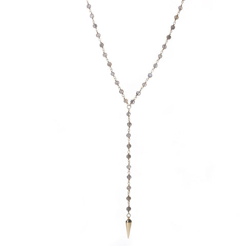 Hamsa Necklace with Orange Pearl