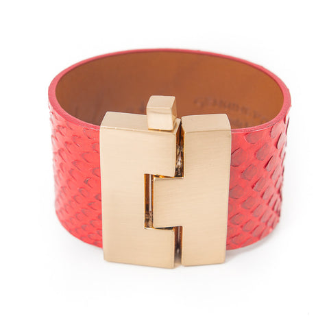 Neon Pink Gold Cuff Bracelet