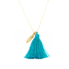 Turquoise Feather Charm Necklace Jiya Jewellery 