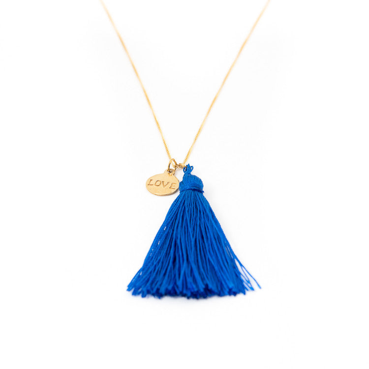 Cobalt Blue Love Charm Necklace Jiya Jewellery 