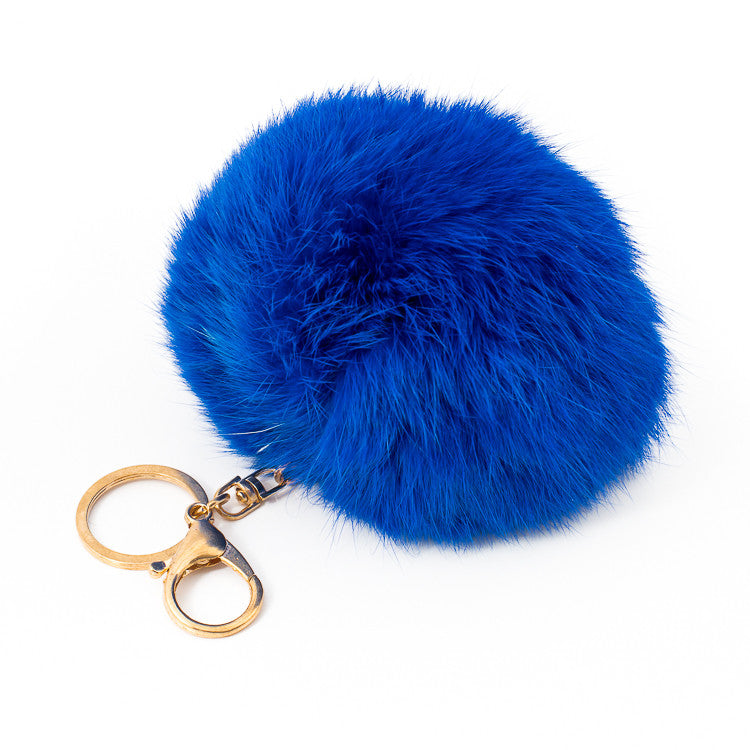 Royal Blue Fur Bag Charm sixforgold 