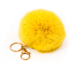 Yellow Fur Bag Charm sixforgold