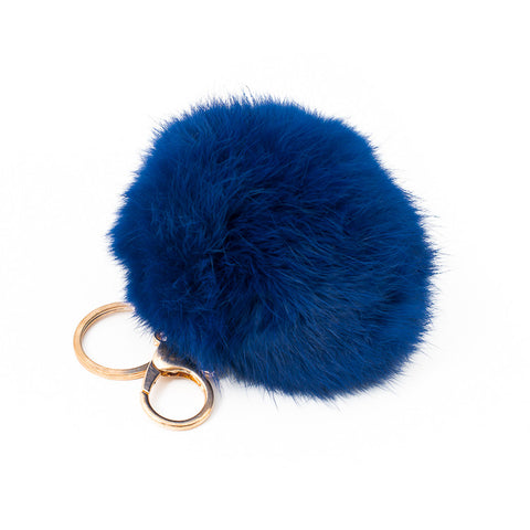 Royal Blue Fur Bag Charm