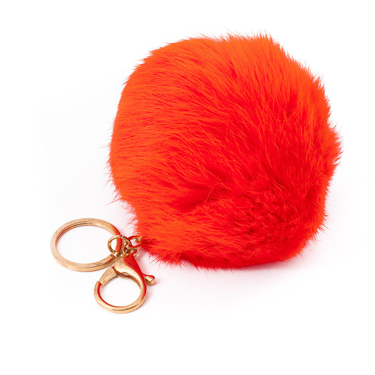 Orange Fur Bag Charm 