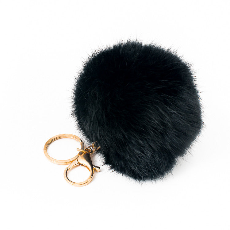 Black Fur Bag Charm