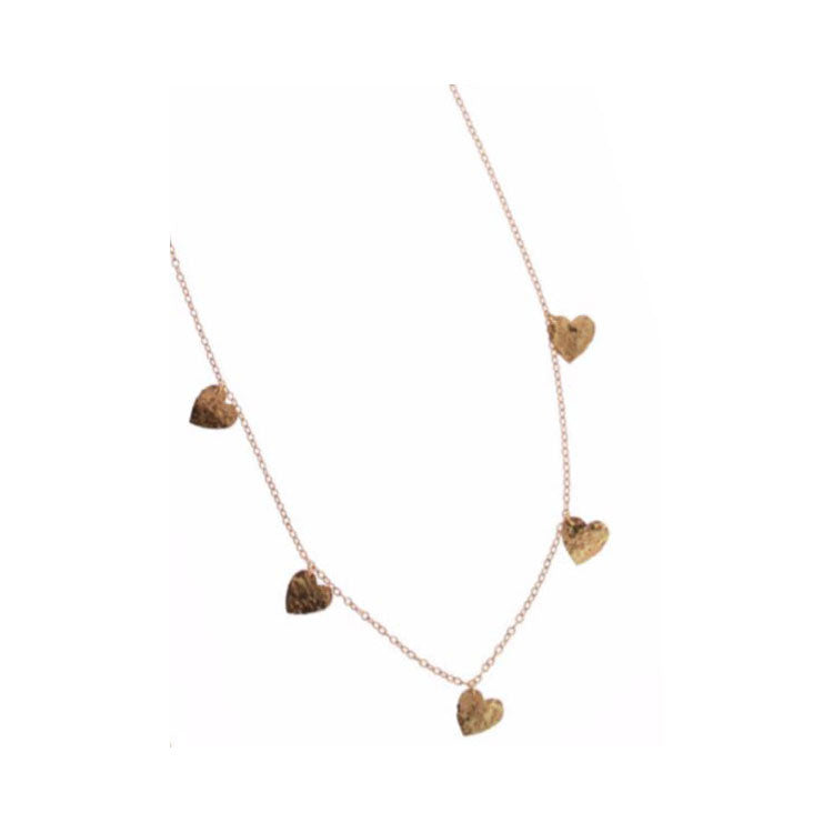 Hammered Hearts Necklace