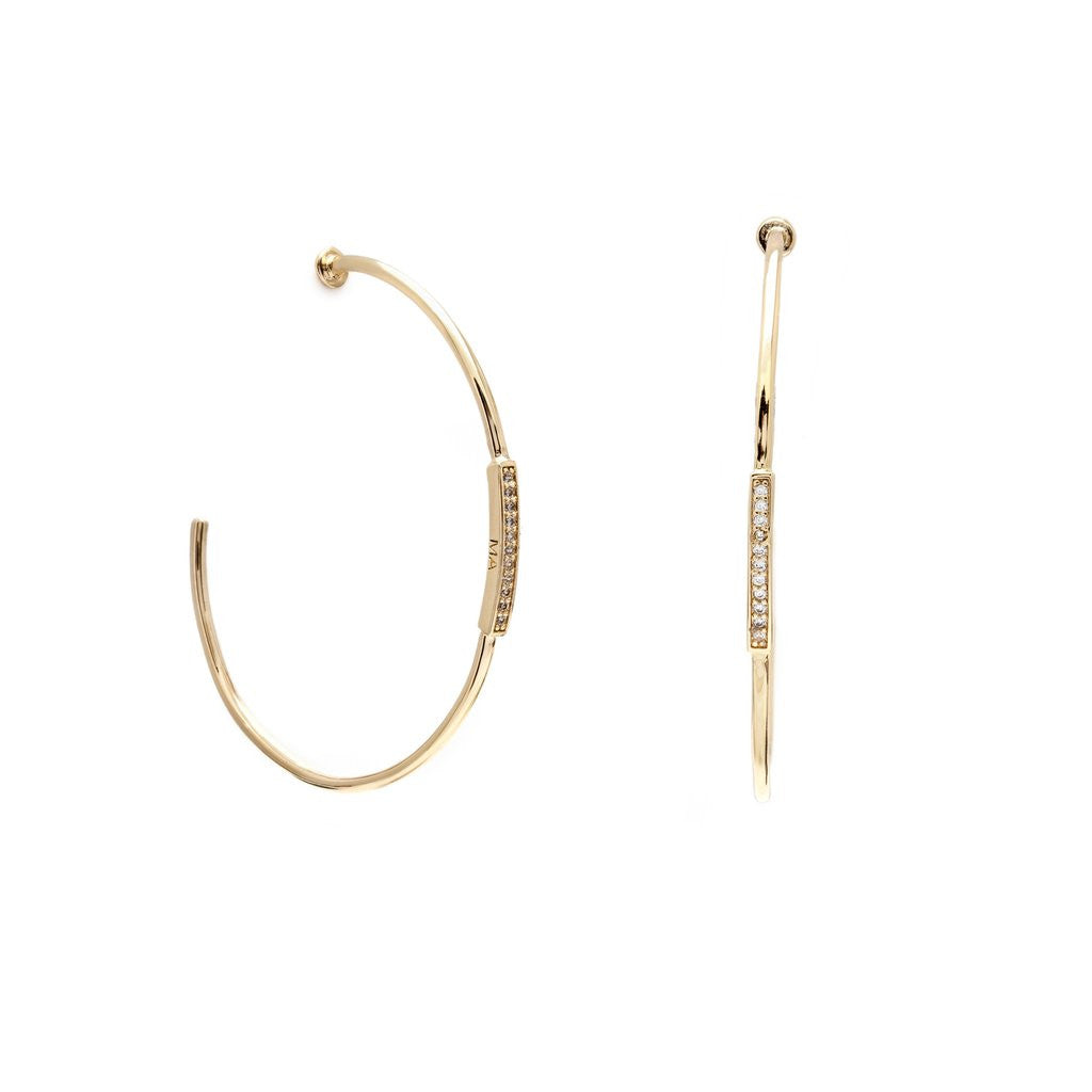 Gold Pave Hoops Melanie Auld 