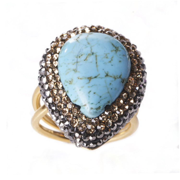 Native Gem Turquoise Ilume Ring from sixforgold 