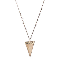 Native Gem Dark Pink Druzy Triangle Necklace from sixforgold