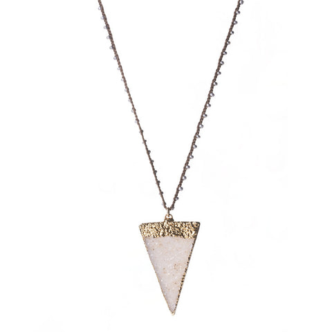Grey Triangle Druzy Necklace