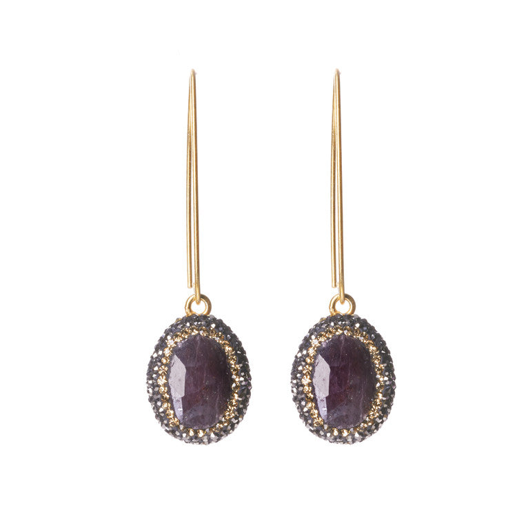 Native Gem Purple Sapphire Ilume Earrings from sixforgold