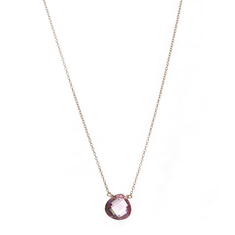 Pink Hammered Sundial Necklace