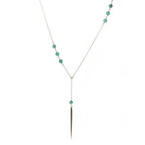 Grey Pearl Arrow Necklace
