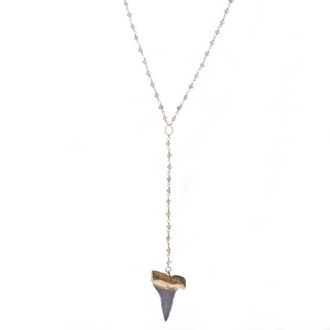 Grey Pearl Arrow Necklace