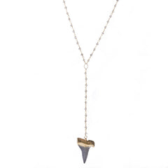 Heather Hawkins Labradorite Shark Tooth Necklace from sixforgold