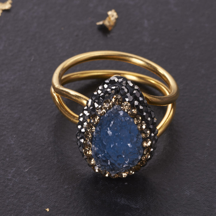 Blue Druzy Tiny Ilume Ring