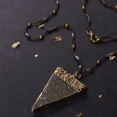 Native Gem Grey Triangle Druzy Necklace from sixforgold