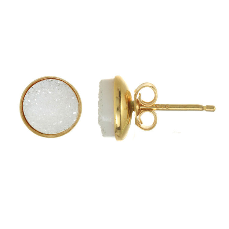 a.v.max white Druzy Studs from sixforgold Boutique