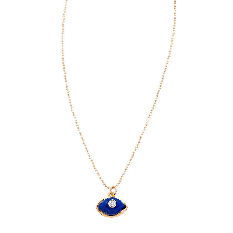 Evil Eye Necklace in Blue Lapis