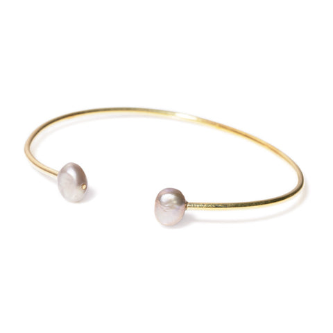 Grey Pearl Arrow Earrings