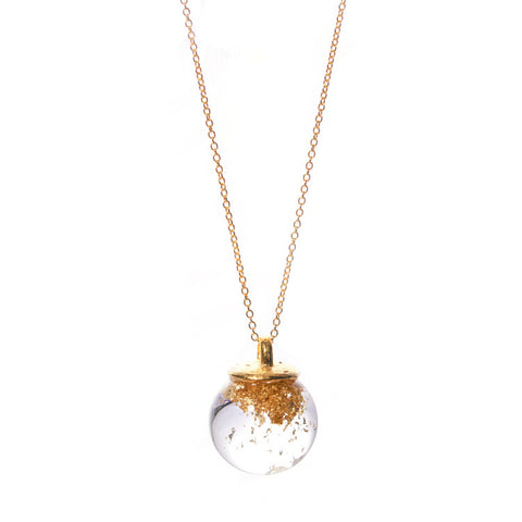 White Crystal Globe Necklace