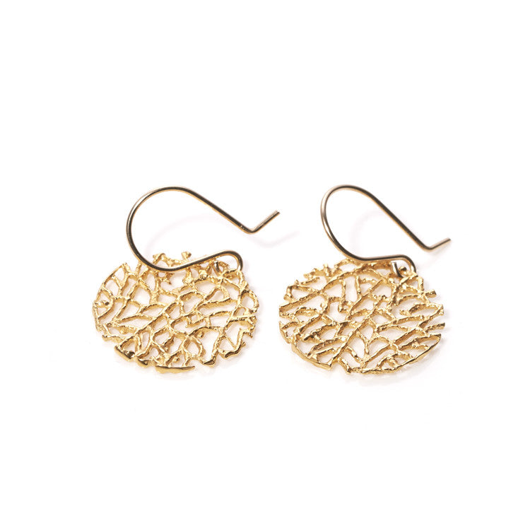 Gold Coral Earrings Catherine Weitzman 
