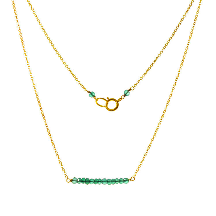 Green Onyx Bar Necklace Leah Alexandra 
